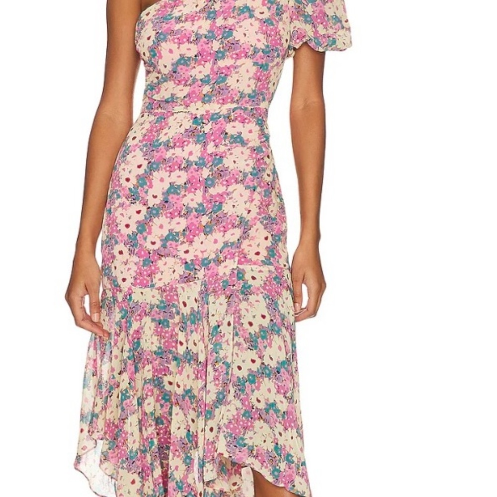 ASTR The Label Santorini Floral One-Shoulder Dress